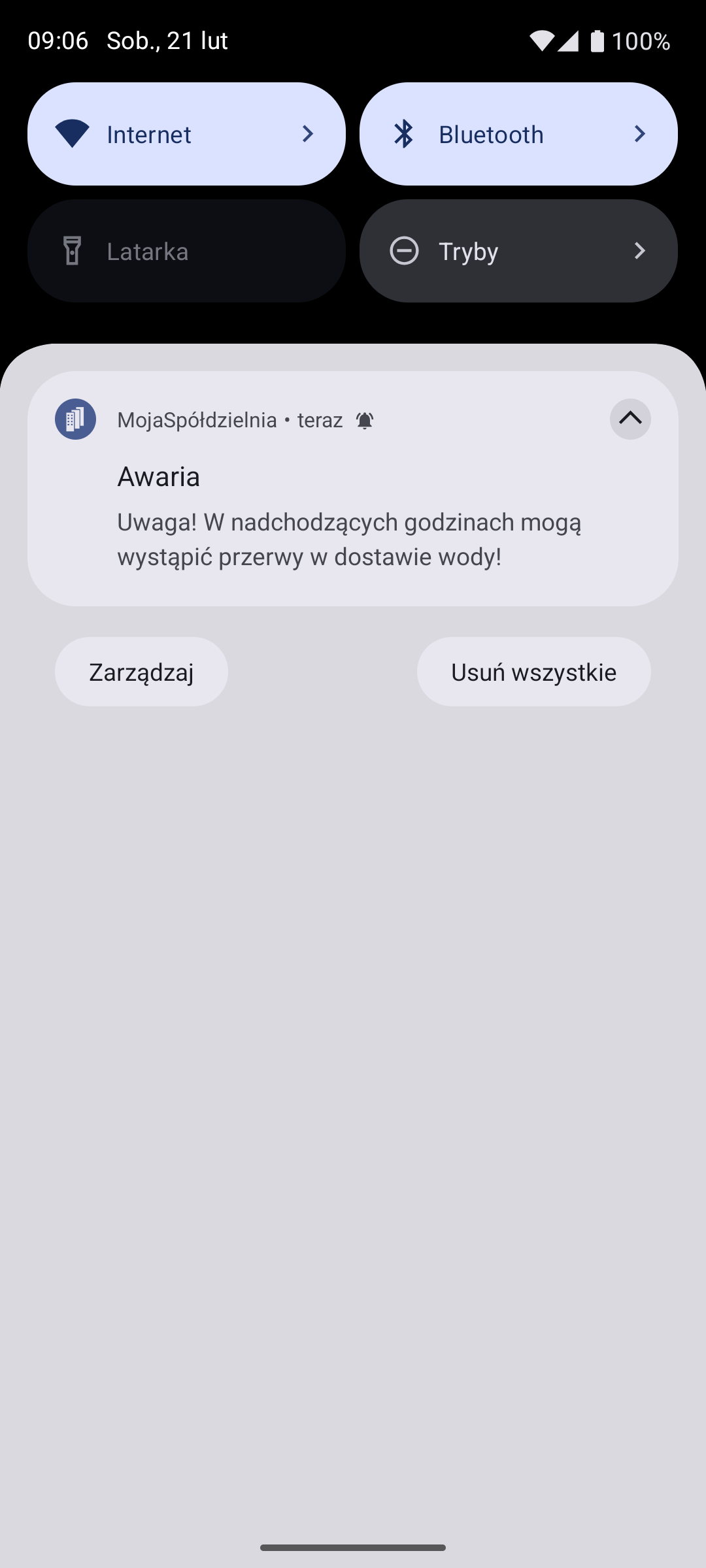 Ekran aplikacji mobilnej MojaSpółdzielnia